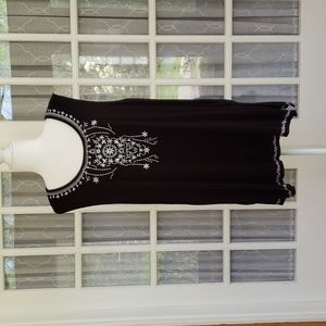 Embroidered tunic tank top